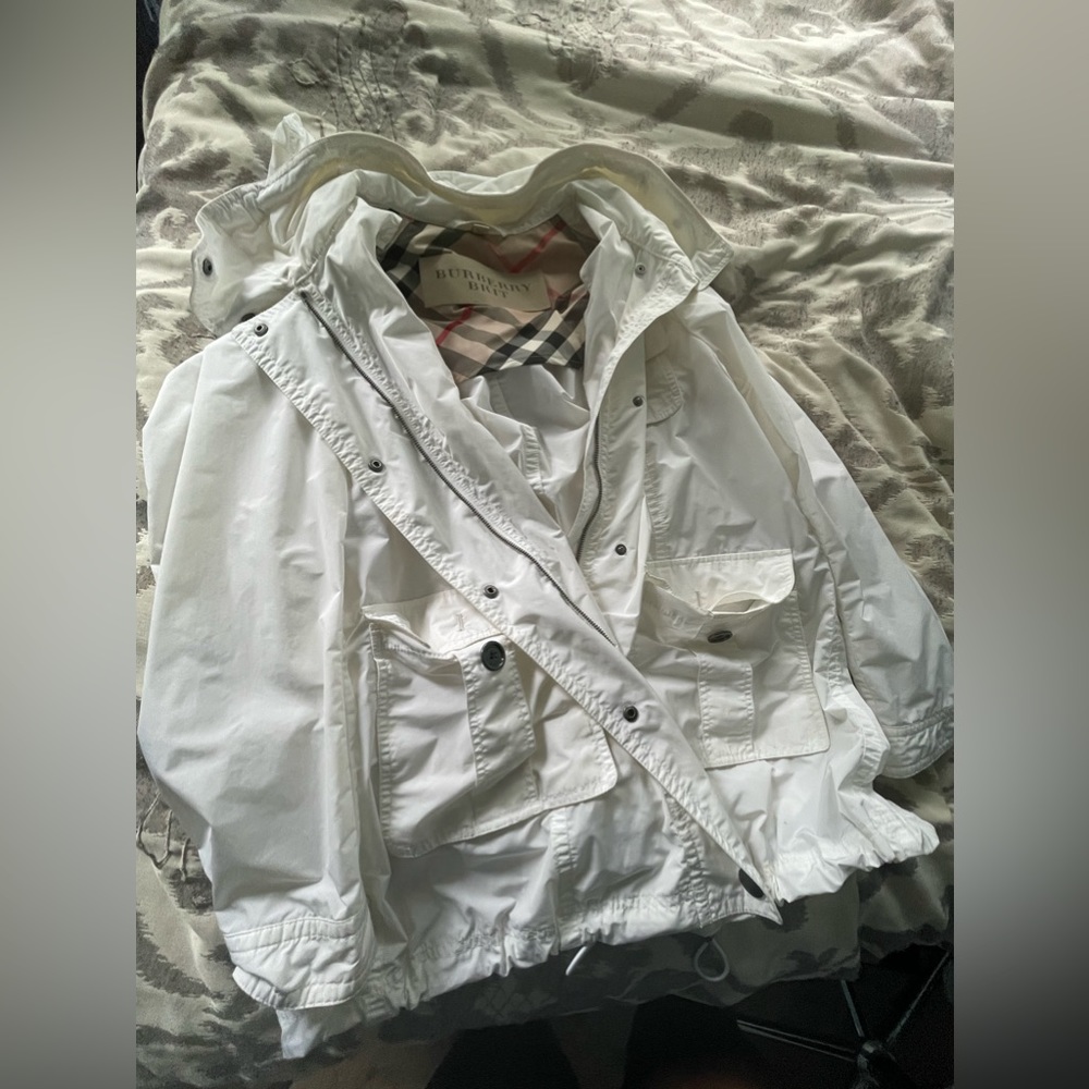 Burberry Brit Jacket Size 12 White Logo
